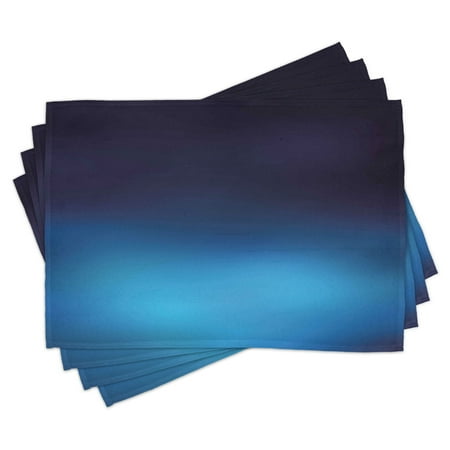 

Navy Placemats Set of 4 Ombre Style Deep Sea Ocean Underwater Themed Digital Colored Graphic Design Art Print Washable Fabric Place Mats for Dining Room Kitchen Table Decor Dark Blue by Ambesonne