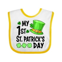 Inktastic My 1st St. Patrick's Day Green Top Hat and Clovers Boys or Girls Baby Bib