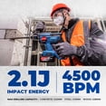 thumbnail image 2 of Restored DongCheng 20V Max Cordless Rotary Hammer Drill, 7/8" SDS-Plus, 4 Application Modes, Brushless, 2.1 Joules, Cordless Demolition Hammer for Concrete (Refurbished), 2 of 9