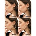 thumbnail image 5 of U7 Chunky Hoop Earrings for Women Stainless Steel Jewelry 14K Gold Plated Large Earring 80mm Birthday Christmas Gift for Daughter Wife, 5 of 9