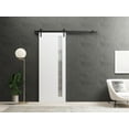 thumbnail image 3 of Slab Barn Door Panel 18 x 80 inches | Quadro 4111 Matte Black | Sturdy Finished Interior Doors | Pocket Closet Sliding, 3 of 5