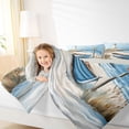 thumbnail image 5 of Manfei Oil Painting Lighthouse Boat Bedding Comforter Set for Kids Boys and Girls, Tropical Beach Queen Bedding Sets, Gray Reversible 7pcs, 5 of 6