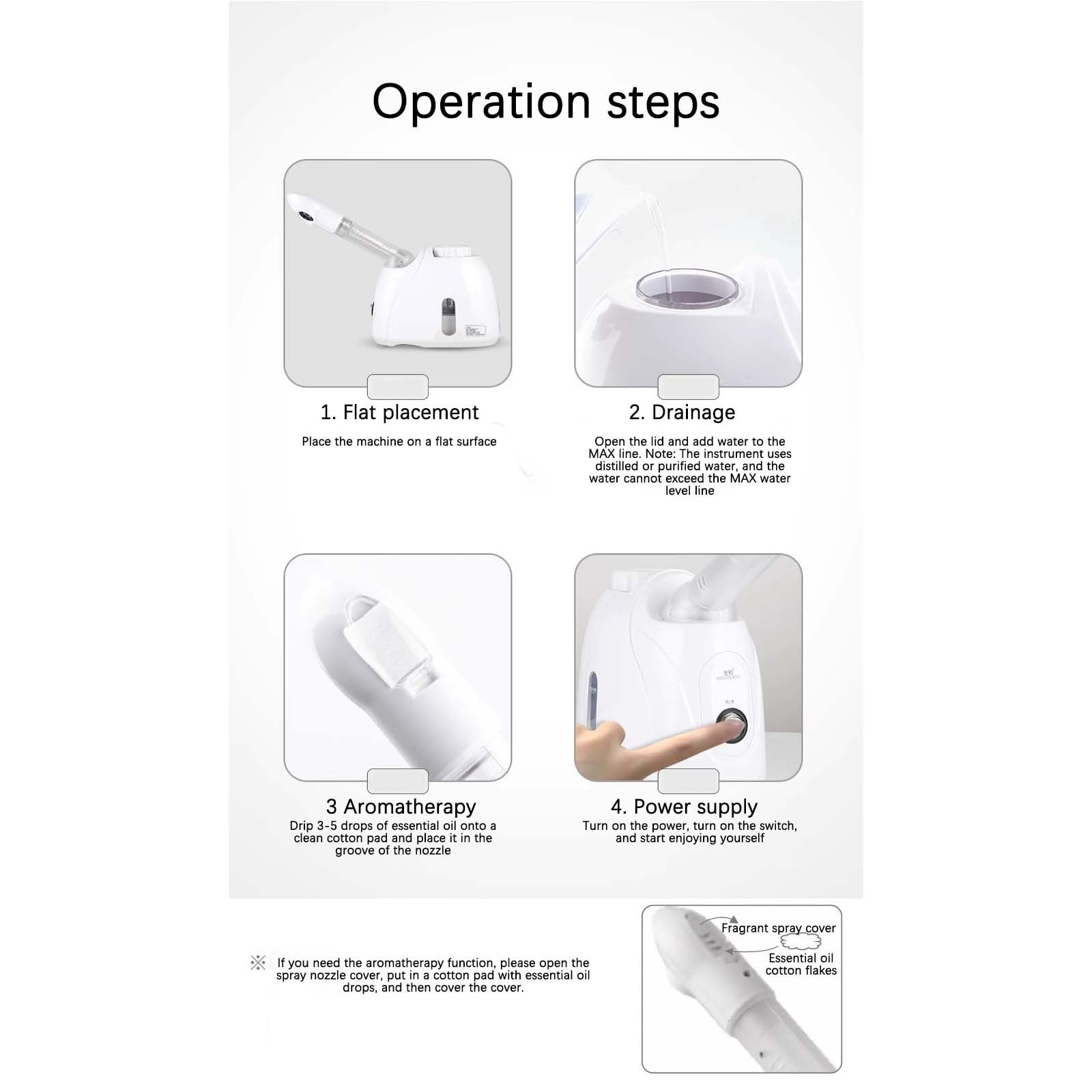 PRETXORVE All-Around Rotating Humidification System Sprayer, Misting Humidifier, Ionic Facial and Arm Steam Warm Mist Humidifier Suitable for Salon or Home Use