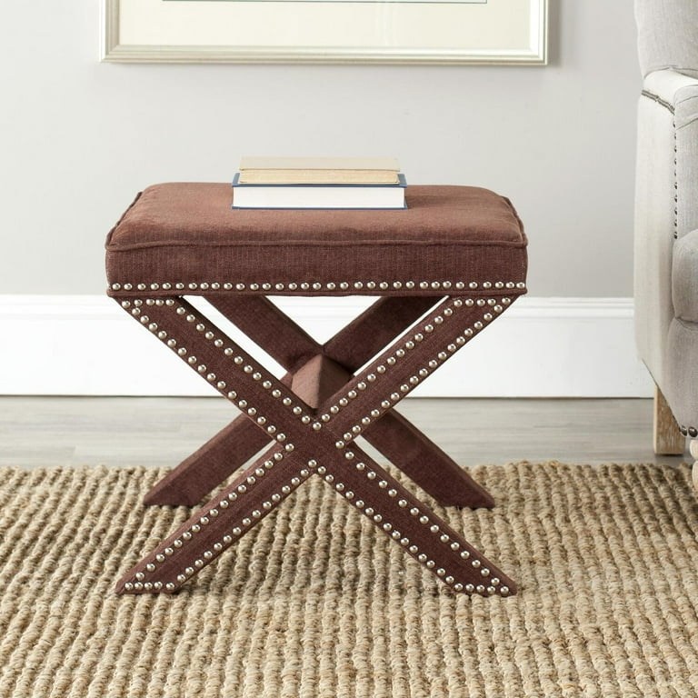 Safavieh PALMER OTTOMAN - SILVER NAIL HEADS - Walmart.com