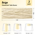 thumbnail image 2 of Juego de 3 Caminos de Mesa Fixwal de Gasa Beige 89x305 cm, 2 of 8
