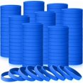 thumbnail image 1 of Liliful 50 Pcs Blue Silicone Rubber Bracelets, Blank Wristbands, 1 of 5