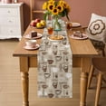 thumbnail image 3 of Coffee Table Runner 36 Inches, Beige Farmhouse Retro Beans Latte Tea Cup Funny Bed Runner Dresser Scarves Tabletop for Indoor Outdoor Parties/Ceremony/Banquet, 13"x 36", 3 of 8