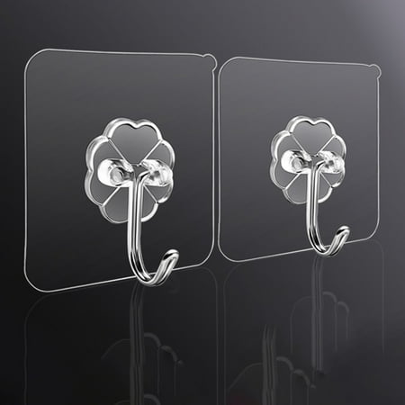 

2.36 x 2.36 Hooks Plastic Reusable Bathroom Door Hangers Self Adhesive