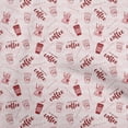 thumbnail image 1 of oneOone Viscose Chiffon Red Fabric Text Craft Projects Decor Fabric Printed By The Yard 42 Inch Wide, 1 of 5