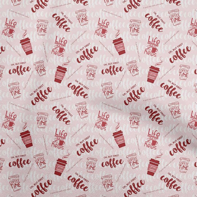 oneOone Viscose Chiffon Red Fabric Text Craft Projects Decor Fabric Printed By The Yard 42 Inch Wide