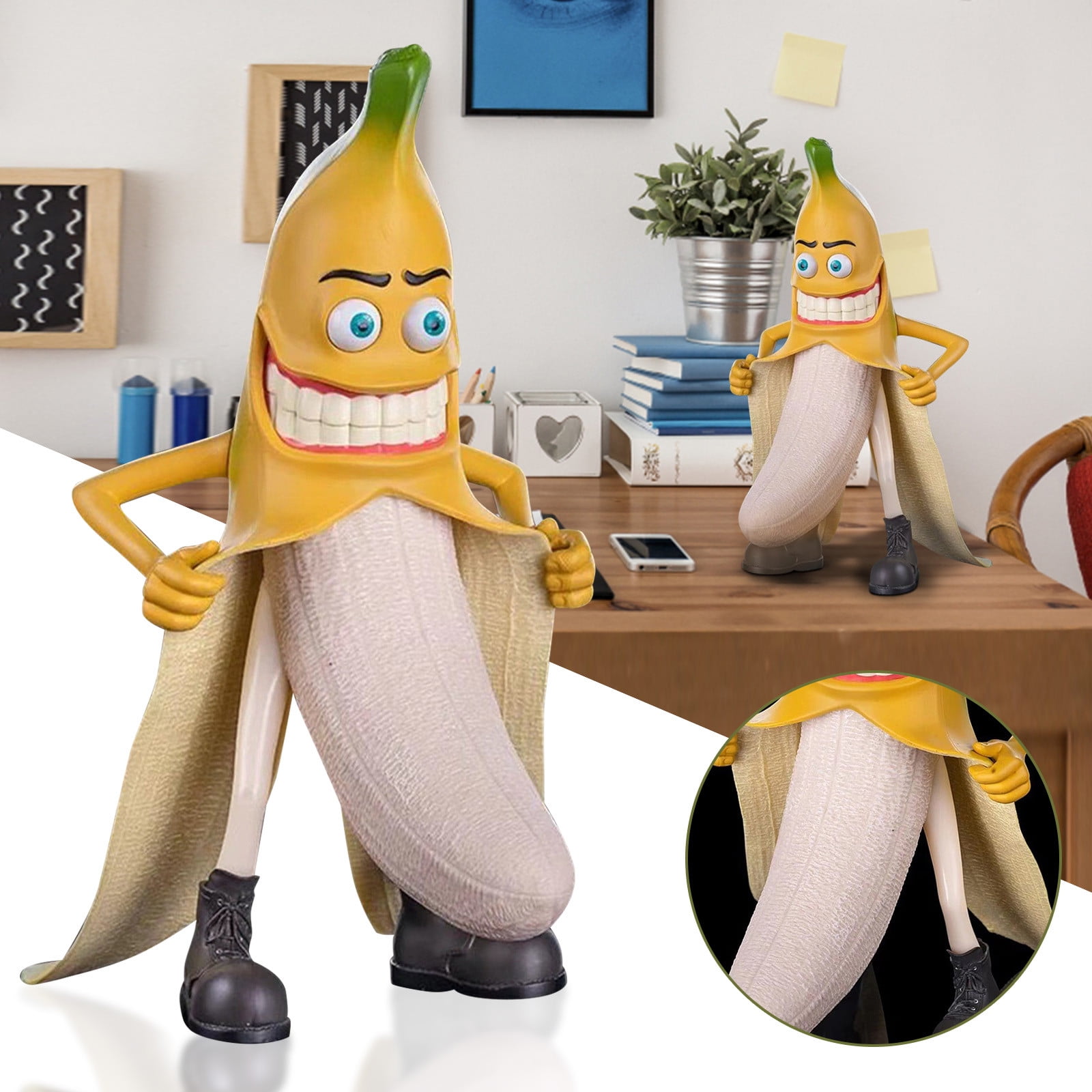 Ktyne Banana Ornaments Funny Model Statues for Home Decor, Abstract Art