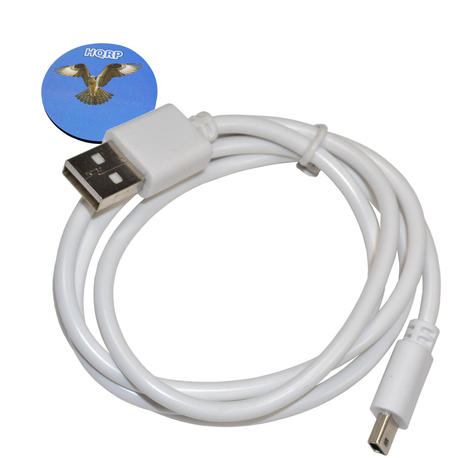 HQRP USB to mini USB Cable (White) for Garmin Nuvi 40 / 40LM / 42