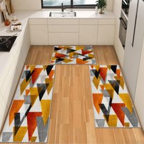 IsecretJoy Non Slip Kitchen Rugs Sets of 3, Washable Kitchen Mats for Floor Waterproof & Stain Resistant Runner Rug for Kitchen, Laundry Room, Hallway