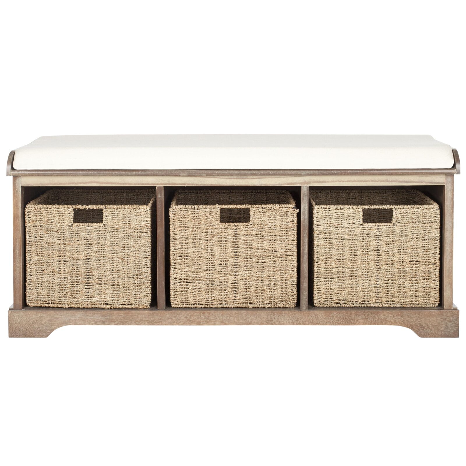 Santa Cruz Upholstered Cubby Storage Bench 20 H x 47 W x 16