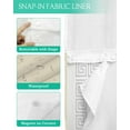 thumbnail image 3 of No Hook Shower Curtain with Snap in Liner, Chinese Style Pattern Khaki Background Hotel Shower Curtains for Bathroom, Washable Shower Curtain Liner Set with Mesh Top Window, 72"x72", 3 of 6