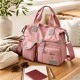 thumbnail image 4 of Water Resistant Travel Tote Bag for Women, Large Capacity Oxford Cloth Handbag with Multiple Pockets, 3 Way Carry Shoulder Crossbody Bag for Work, Shopping, Commute and Travel, 4 of 5