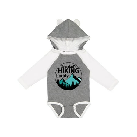 

Inktastic Grandad s Hiking Buddy with Mountains and Trees Gift Baby Boy or Baby Girl Long Sleeve Bodysuit