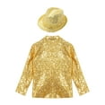 thumbnail image 4 of HULIJA Kids Boys Shiny Sequins Tuxedo Suit Jacket Coat Blazer Halloween Party Festival Dance Gold 14, 4 of 6