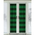 thumbnail image 2 of Dark Green Buffalo Check Blackout Curtains, French Door Curtains for Door Window, Rustic Modern Art Green Plaid Privacy Drapery for Patio/Sidelight Doors, 1 Panel with Tieback, 54 x 72 Inches, 2 of 6
