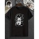 thumbnail image 2 of Men's Fashion Cartoon Bear Doll Print Crew Neck Short Sleeve T-shirt, Casual Graphic Tees Pajama Loungewear Top for Summer, 2 of 6