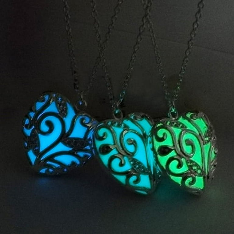 Glow in deals dark heart necklace
