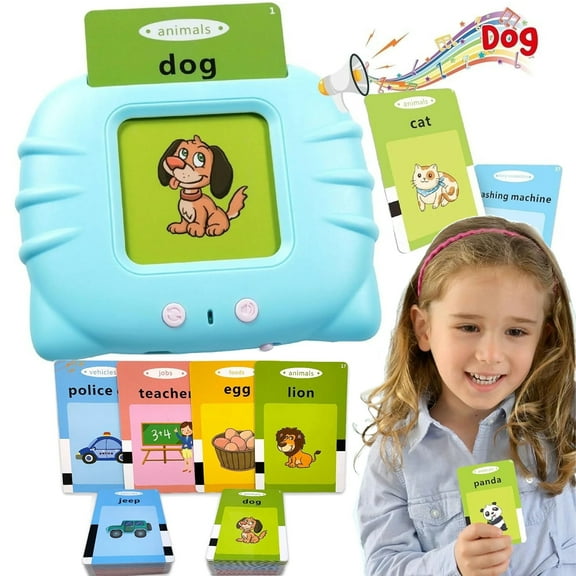 KOKODI Toddler Toys for 2 3 4 5 Year Old Gifts, Speech Therapy Toy, Talking Flash Card, Educational Toys Preschool Reading & Writing Flash Cards with Card Machine
