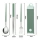 thumbnail image 2 of Juego de utensilios de viaje reutilizables de acero inoxidable con estuche, fiambrera portátil para cubiertos para Camping y oficina, 2 of 5