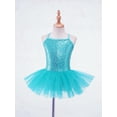 thumbnail image 3 of Haitryli Kids Girls Ballet Dance Tutu Dress Fancy Dress up Costume Gymnastic Leotard Shiny Sequins Dancewear Blue 2-3, 3 of 7