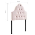 thumbnail image 3 of Pemberly Row Twin Diamond Tufted Performance Velvet Headboard in Pink, 3 of 7