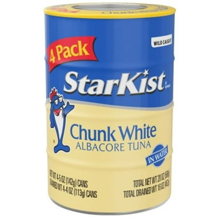 StarKist Chunk White Tuna, Water, 5oz., 4-Pack Vertical