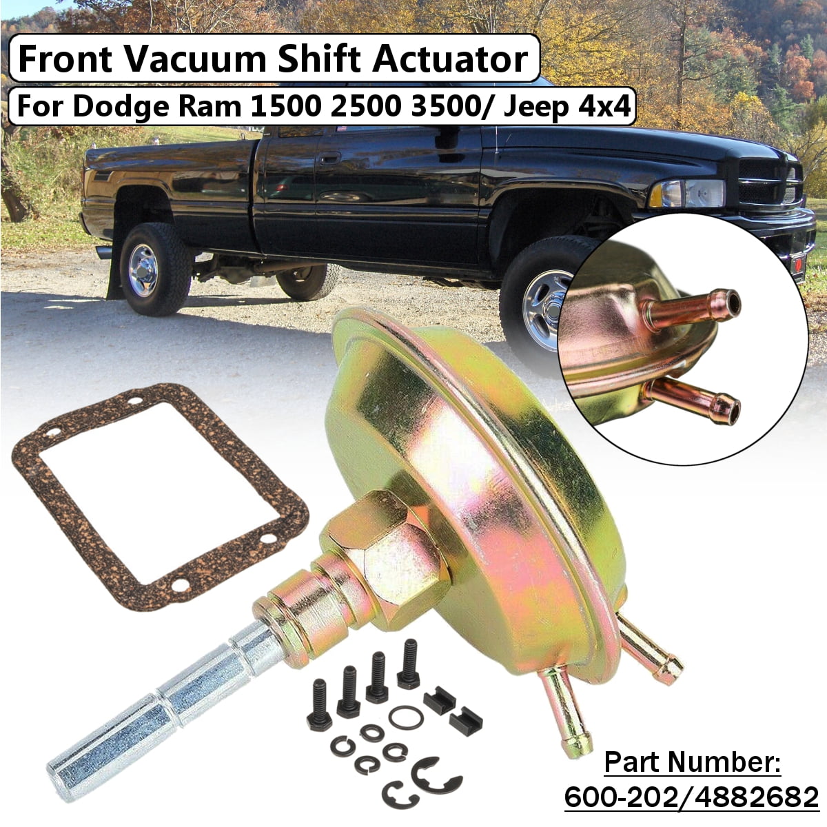 Shift Actuator Front Axle 4WD Vacuum Actuator For Dodge Ram 2500 3500 #4882682