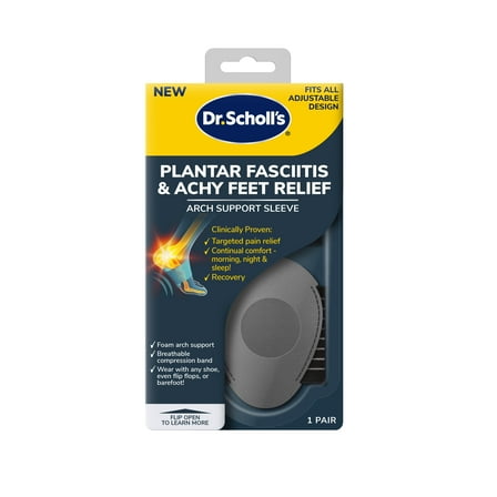 Dr. Scholl's Plantar Fasciitis and Achy Feet Relief Arch Support Sleeve​, Unisex, 1 Pair