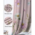 thumbnail image 3 of Flower Pink Blackout Curtains for Bedroom Living Room Darkening Curtains 84 Inch Length 2 Panels Set Blue Pink Daisy Wildflower Floral Botanical Window Curtain Window Treatment Grommet Drapes 52"x84", 3 of 9