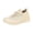 Beige, variant on EKVAHL Women Knit Platform Sneakers, Lace Up Breathable Walking Shoes, Lightweight Non Slip Casual Daily Footwear