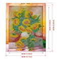 thumbnail image 4 of Pintura de pared decorativa de flor de girasol hecha a mano, pintura de diamante 3D, pintura de diamante enmarcada, pasta de diamante (sin marco), 4 of 5