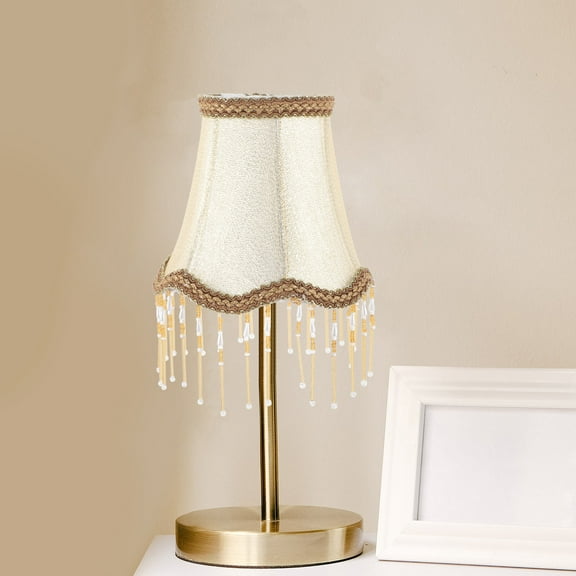 Luxshiny Beige Small Drum Lampshade Wrapped in Fabric for Indoor Decorative Lighting and Home Lamp Replacement