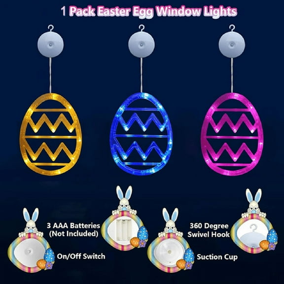 AZXY Easter Lights,Easter Light Up Decorations,Easter Lighted Window Decorations,Gnome Easter Decorations Indoors