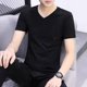 thumbnail image 3 of Ropa blanca de calle, camiseta ajustada elástica normal para hombre, camisetas para hombre, camisetas con cuello en V, lisas, nuevas y geniales en tallas 5xl para gimnasio, 3 of 5