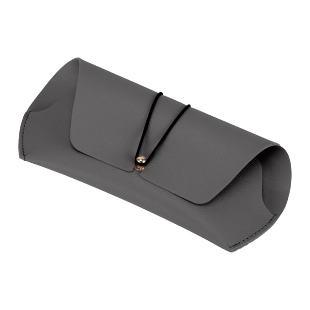 Estuche de gafas de PCV elástico Unique Bargains, estuche clásico y simple para gafas de sol 7.09"x3.35"x0.71" gris