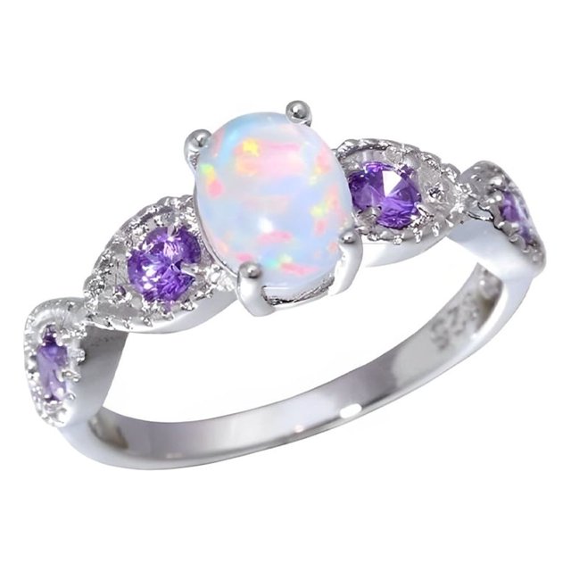 Qarigey 2 piezas de anillo de cristal para mujer, anillos modernos portátiles para banquete de boda, joyería de aleación de moda para mujer, regalo de Ropa, zapatos y accesorios Miscelánea Talla 6 Qarigey AP015006-01