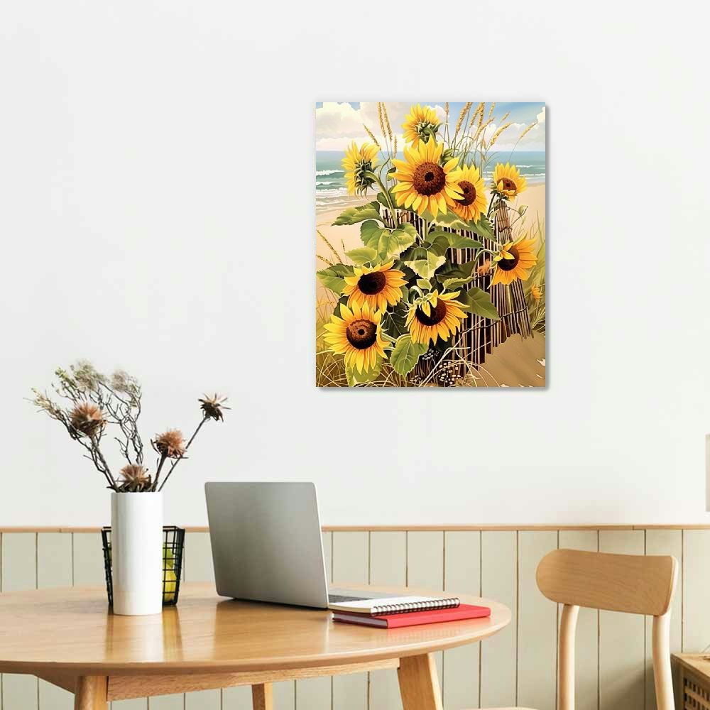 Nawypu Sunflower Pictures Wall Decor Yellow Floral Wall Art for Kitchen ...