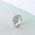 thumbnail image 2 of White Gold Bow Tie Hello Kitty Ring Multicolor Cubic Zirconia Necklace Fashion Jewelry pink, 2 of 5