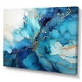 thumbnail image 2 of Designart "Storm In Gold And Blue: Alcohol Ink" Abstract Shapes Wall Decor, 2 of 7