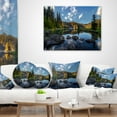 thumbnail image 3 of Designart Mountain Lake Surrounded by Trees - Landscape Printed Throw Pillow - 16x16, 3 of 4
