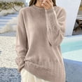 thumbnail image 2 of Gyexs Fall Sweaters for Women Turtleneck Long Sleeve Ribbed Knit Shirts Business Casual Work Blouses Womens Fall Clothes, Khaki, Size M, 2 of 5