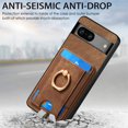 thumbnail image 5 of Allytech for Google Pixel 7 2 in 1 Detachable Wallet Case, Retro PU Leather Ring Kickstand Card Slots Case for Women Men, Strong Magnetic Shockproof Slim Case for Google Pixel 7 - Brown, 5 of 10