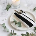 thumbnail image 4 of Cloth Napkins Set of 8 - 20x20 Inches, Black Striped Washable Reusable Table Napkins, Blue Geometric Line Stripes Farmhouse Soft & Absortbent Dining Napkin for Party Wedding Hotel Restaurant, 4 of 9