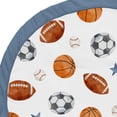 thumbnail image 3 of Sweet Jojo Designs Sports Theme Boy Baby Play Mat Tummy Time Activity Infant Playmat for Playpen Tent Teepee Floor Watercolor Vintage Sport Themed Soccer Football Baseball Basketball Blue Stars, 3 of 4
