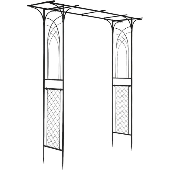 VINGLI 85" Black Steel Arbor