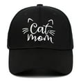 thumbnail image 2 of Baseball Cap CAT MOM Embroidered Baseball Caps Men Women Summer Sun Hats Adjustable Hard Top Cat Lover Caps Baseball Hat Black One Size, 2 of 3